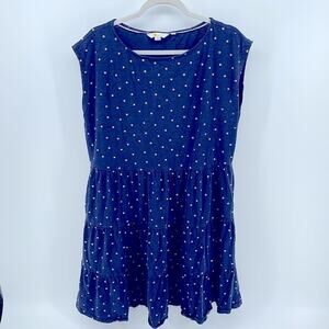Boden Romaine jersey knit polka dot print sleeveless tiered dress sz 12R